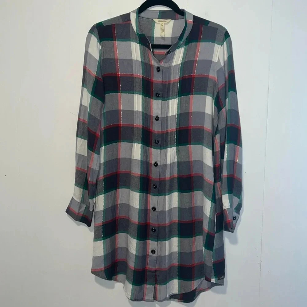 Matilda Jane Women’s Long Sleeve Plaid Shirt Dress 1042